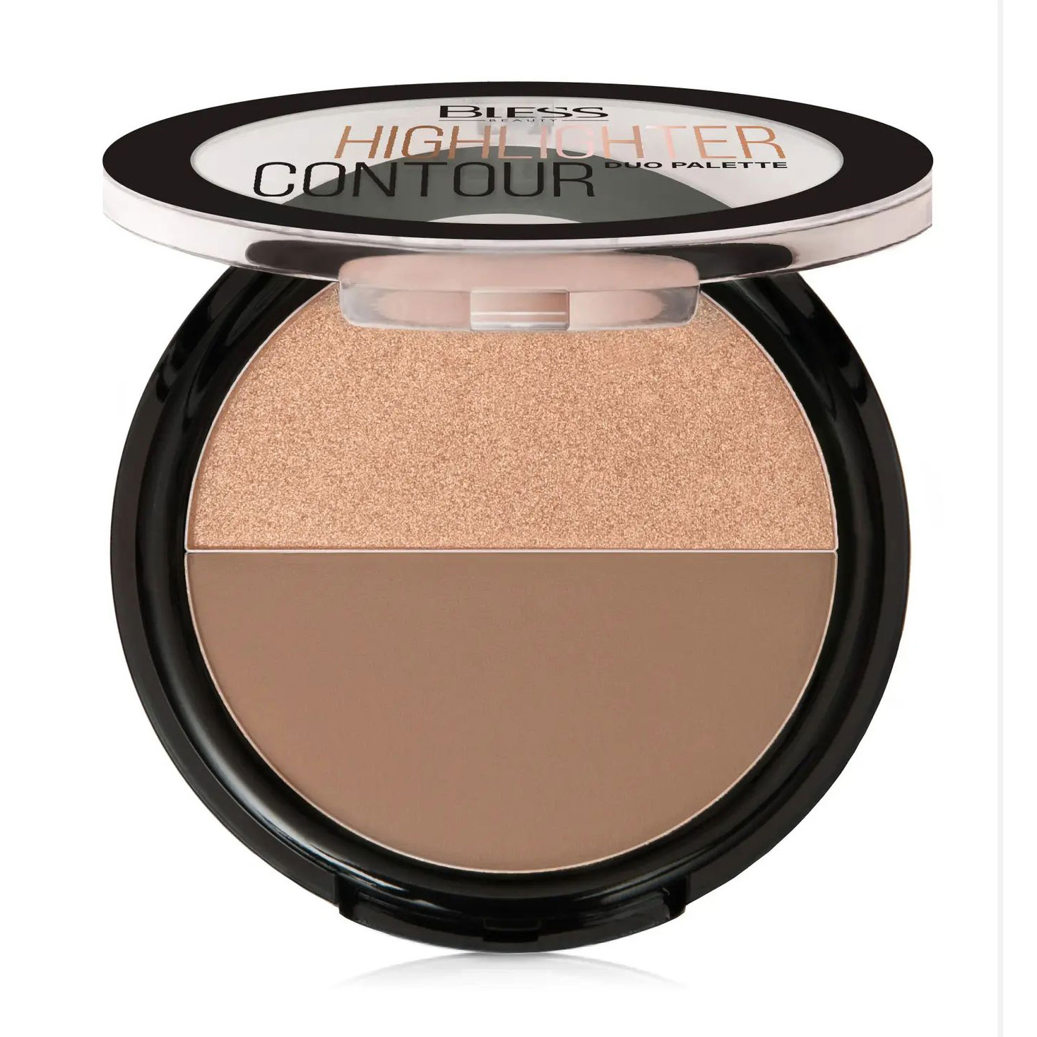 Хайлайтер та контур для обличчя 2 в 1 Bless Beauty Duo Palette Highlighter Contour 02, 8 г