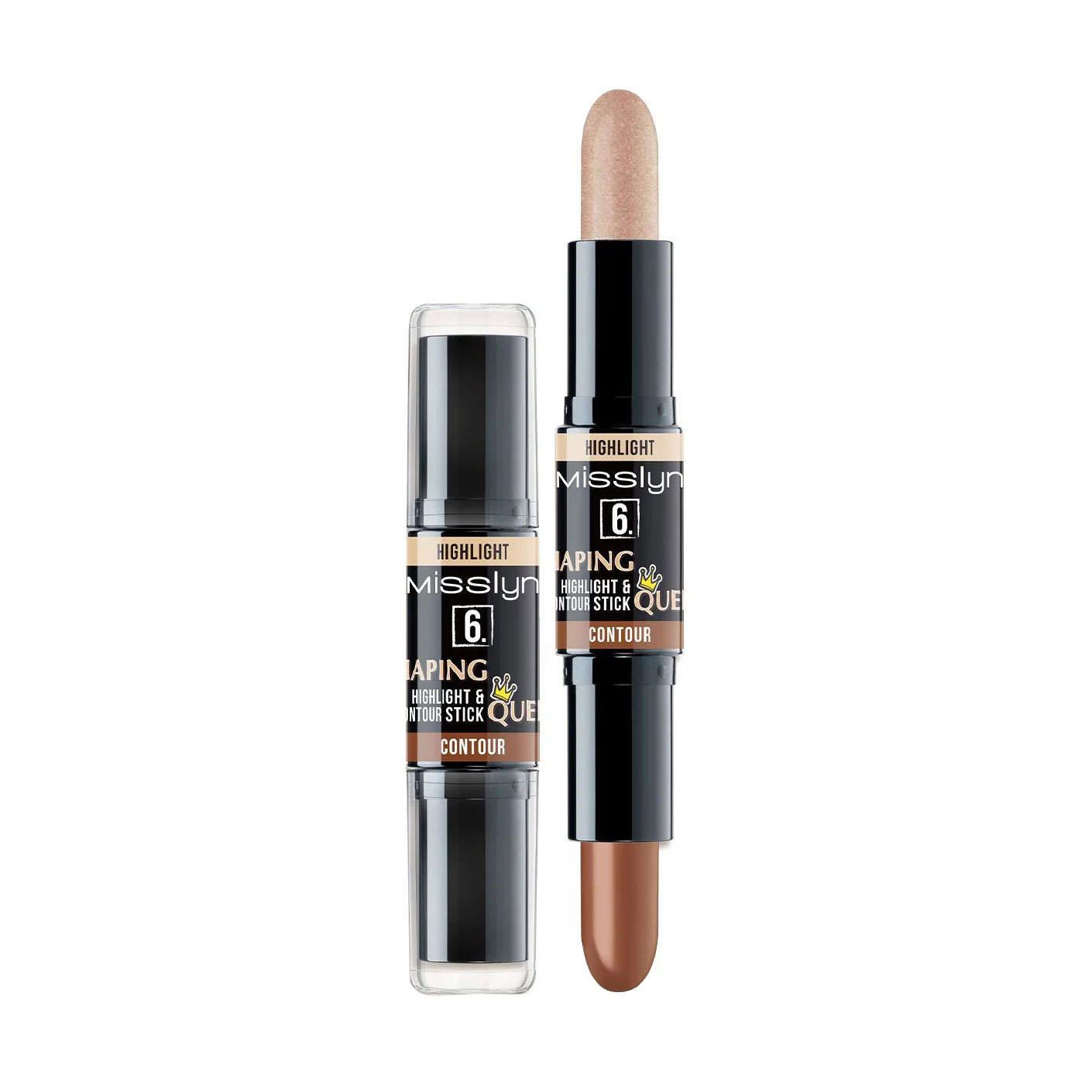 Хайлайтер та контур для обличчя Misslyn Shaping Queen Highlight &amp; Contour Stick 6 Dark, 2*3.5 г